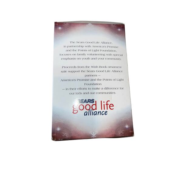 Vintage Wish Book Holiday Sears 2000 Santa glass ornament reading to children 5" - Picture 5 of 7